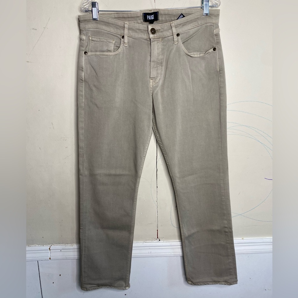 PAIGE Men's Light Tan Slim Jeans
